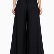 Women’s Black Rayon Palazzo Pants – Back View
