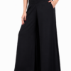 Photo 4 – Angle View Women’s Black Rayon Palazzo Pants – Front Angle View