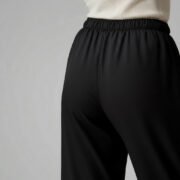 Women's Black Rayon Palazzo front view