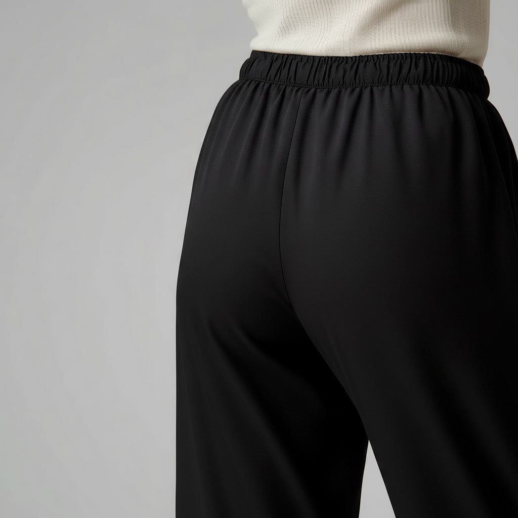 Women's Black Rayon Palazzo front view